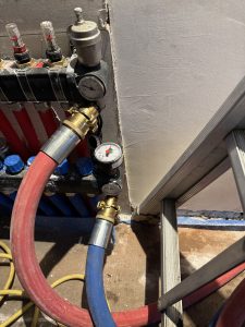 wateraansluiting met geka koppeling voor de mobiele boiler van 3 kW