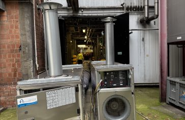 tijdelijke verwarming bij brouwerij De Koninck te Antwerpen