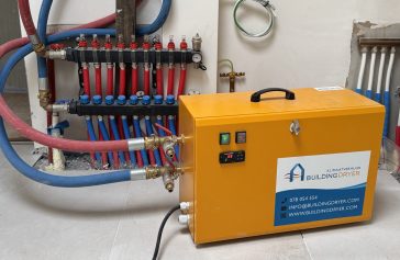 Mobiele verwarmingsketel in de bouw
